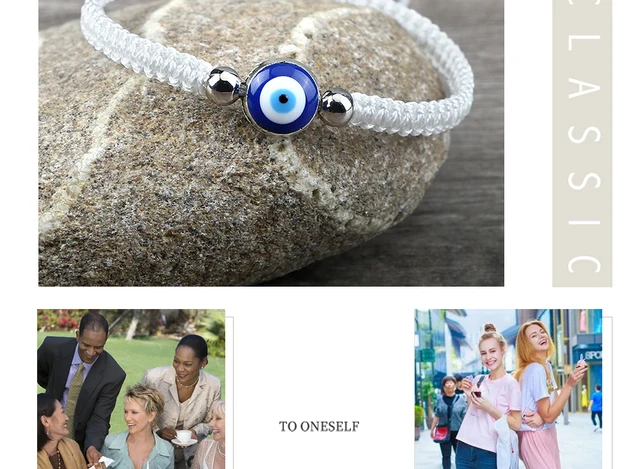 3 Bracciali Occhio Turco | Contro Malocchio | Regolabili E Intrecciati | Nero | Per Uomo E Donna - Foto 5