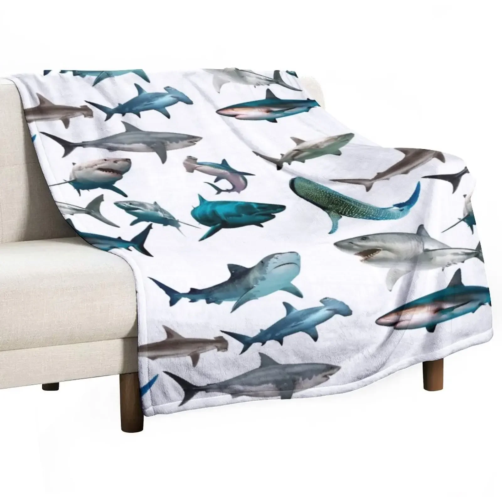 

Sharks Throw Blanket Bed Fashionable Nap Blankets