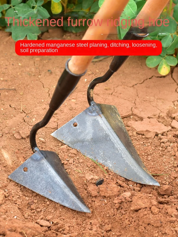 thumbnail image 2 of Heavy Duty Garden Plow Hoe - 55 Inch Handle V-Shaped Triangle Hoe For Soil Work 2 of 14