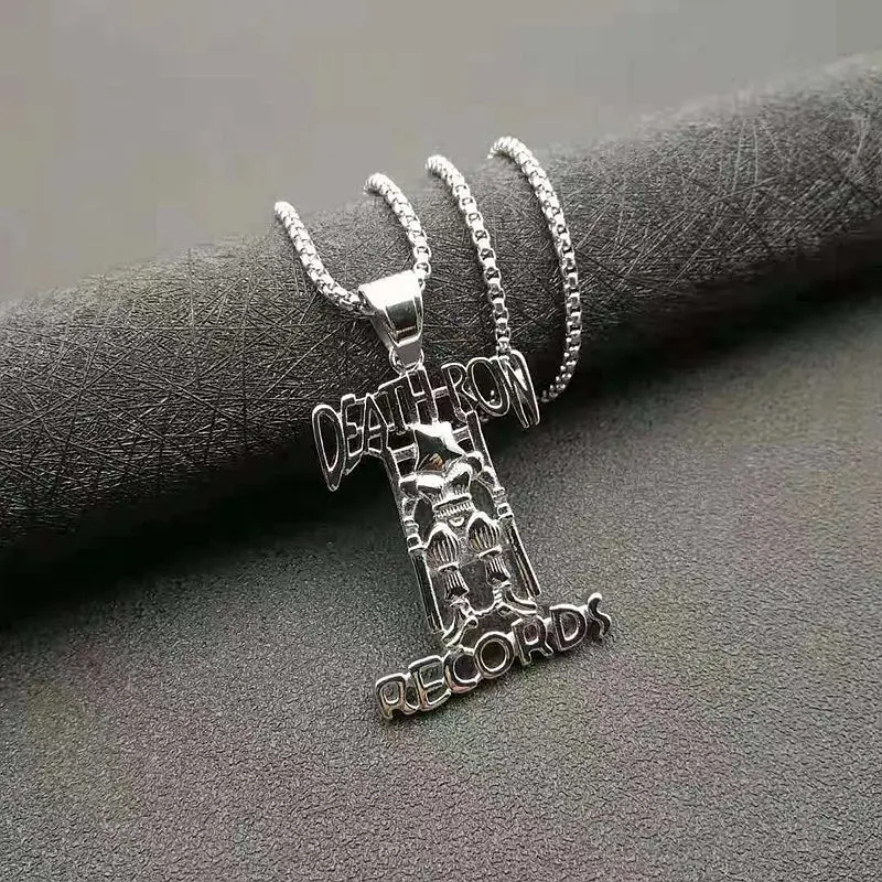 TUPAC DEATHROW Records Chain Hip Hop Necklace For Men Stainless Steel Pendant Jewelry Gift 6