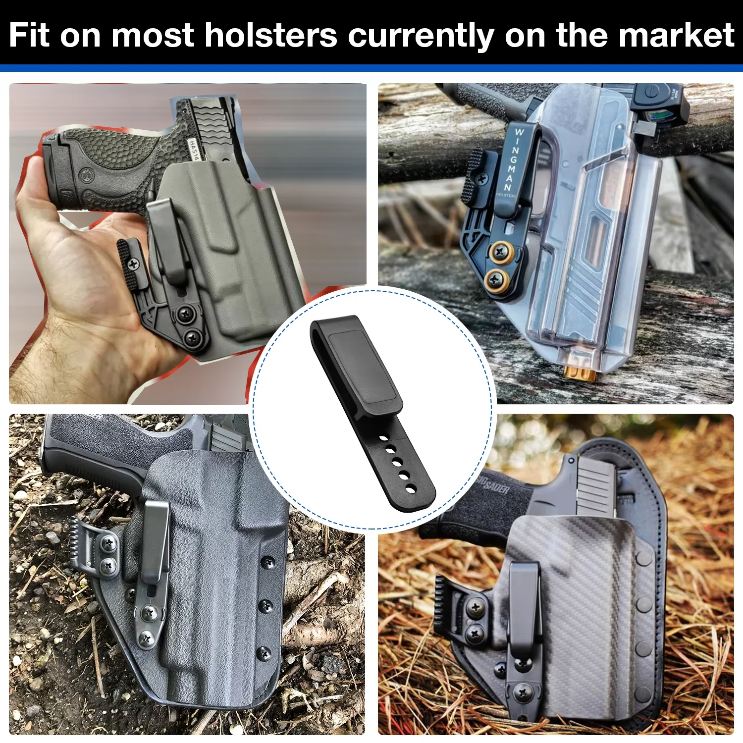 Polymer Belt Clip Plastic Clip 5 holes Kydex Holster