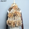 Ladies Real Rex Rabbit Fur Scarf Knit Fashion Winter Knitted Genuine Fox Fur Scarves Women 2025 Female Luxury New Fashion Scarfs 1