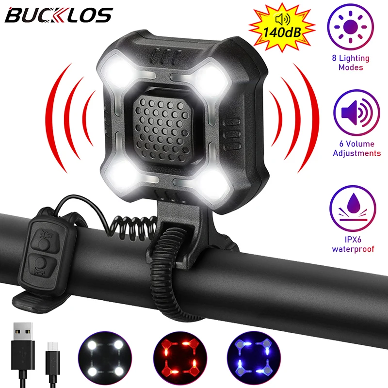 BUCKLOSBicycleHornandLightBikeLightingBicycleHorn140dB