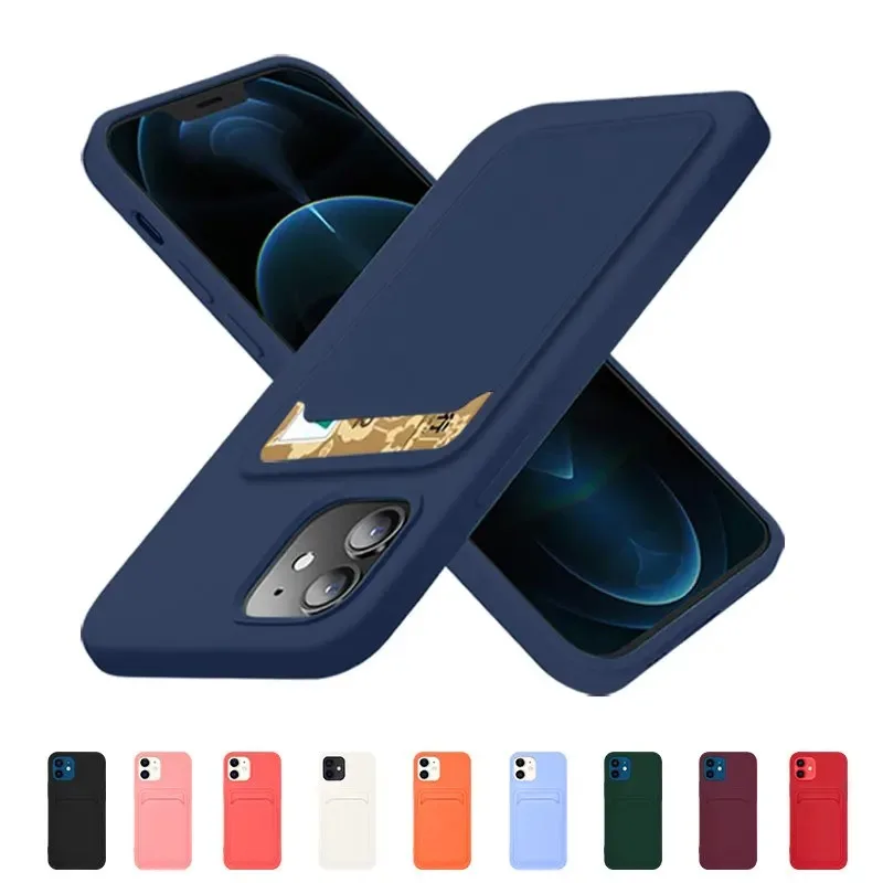 Multicolor Card Slot Wallet Silicone Phone Case with Pocket