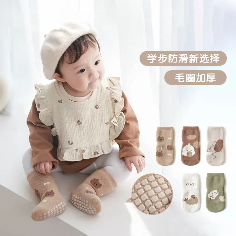 

Fall and Winter Wool Circle Thickened Floor Socks Baby Non-slip Toddler Socks Newborn Class A Home Tube