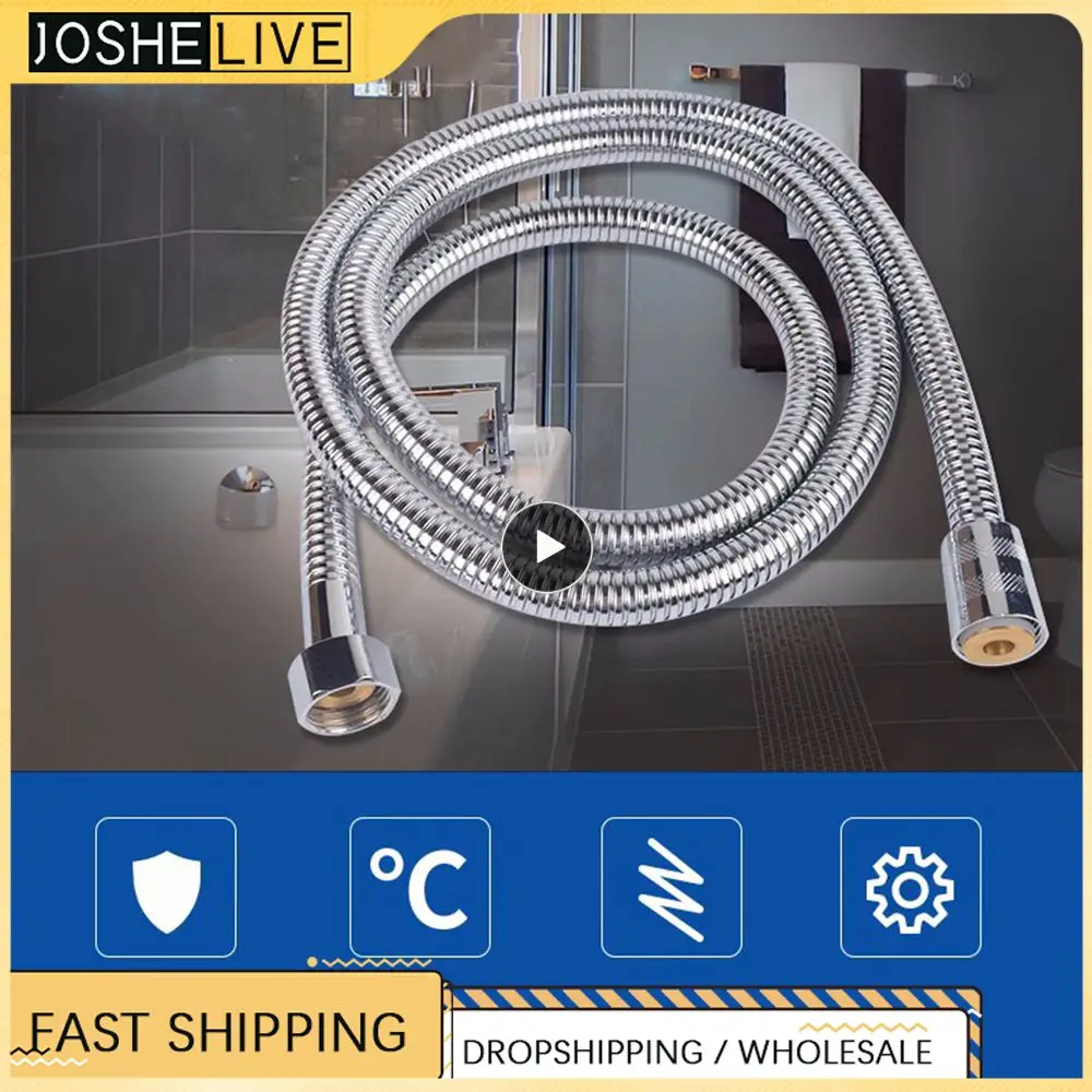 ChromeWaterConduitSuppliesDurableFlexibleStainlessSteelShowerHeadHosePipeHousehold