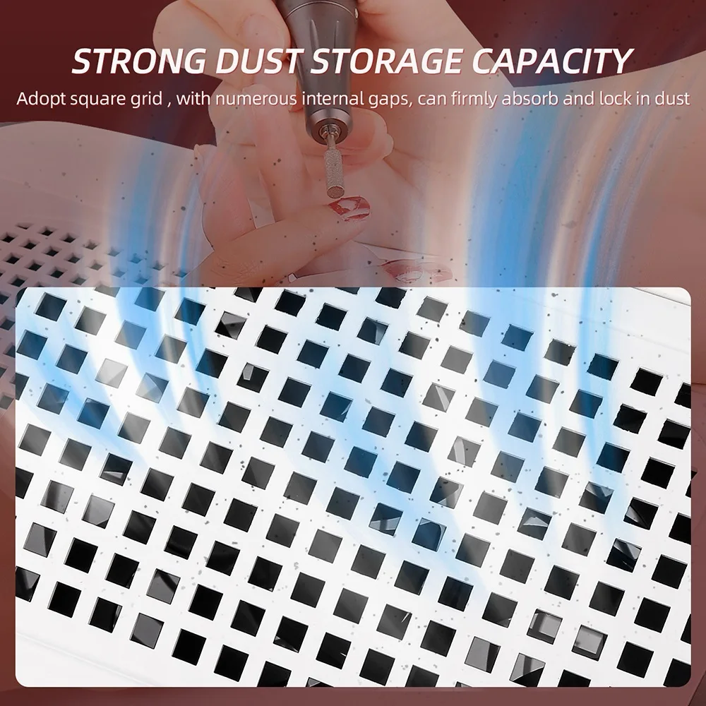 3 Fans Nail Dust Vacuum Cleaner 40W Nail Dust Collector Strong Suction Pedicure Manicure Machine with 2 Bags Nail Art Salon Tool