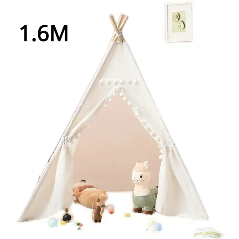 1.6M Portable Kids Tent Play House for Children Tent Cabana Tipi Infantil Baby Teepee Tents Castle LED Lights/Carpet/Decoration 5