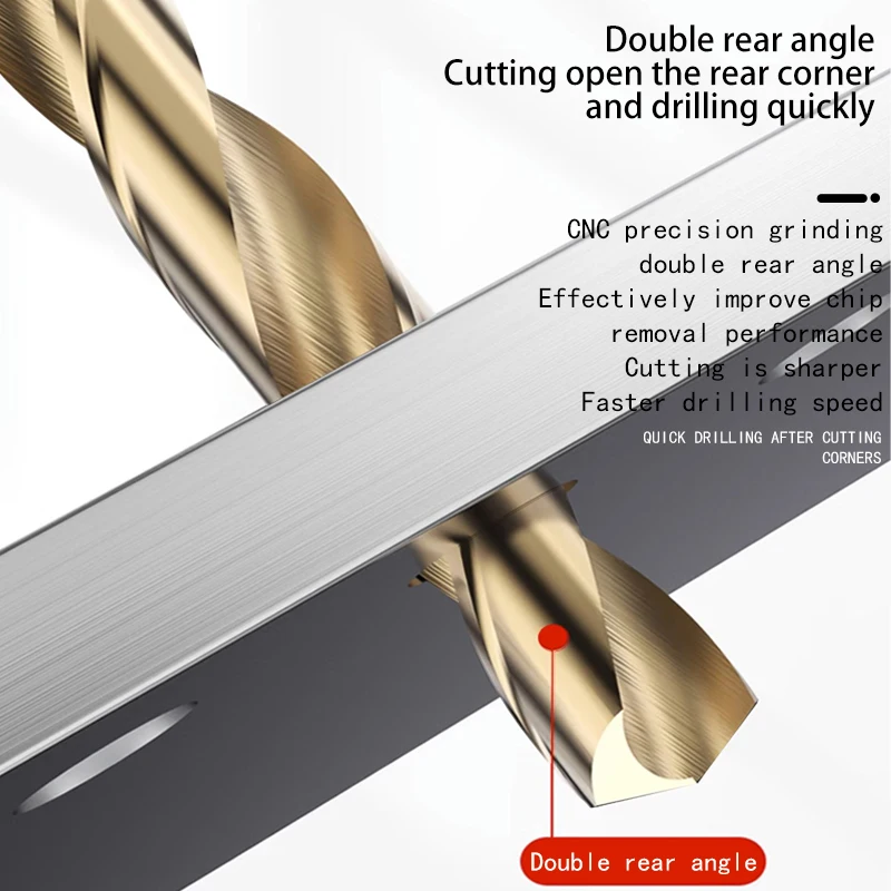 High speed steel grinding twist drill Stainless steel twist drill high hardness iron straight shank drilling
