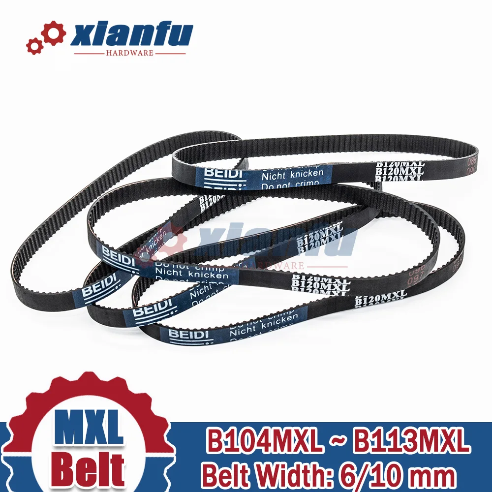10 Courroies De Distribution MXL Fermées B114MXL - 114 Dents, Largeur 6 Mm, Pour Imprimantes 3D Et Systèmes Synchrones