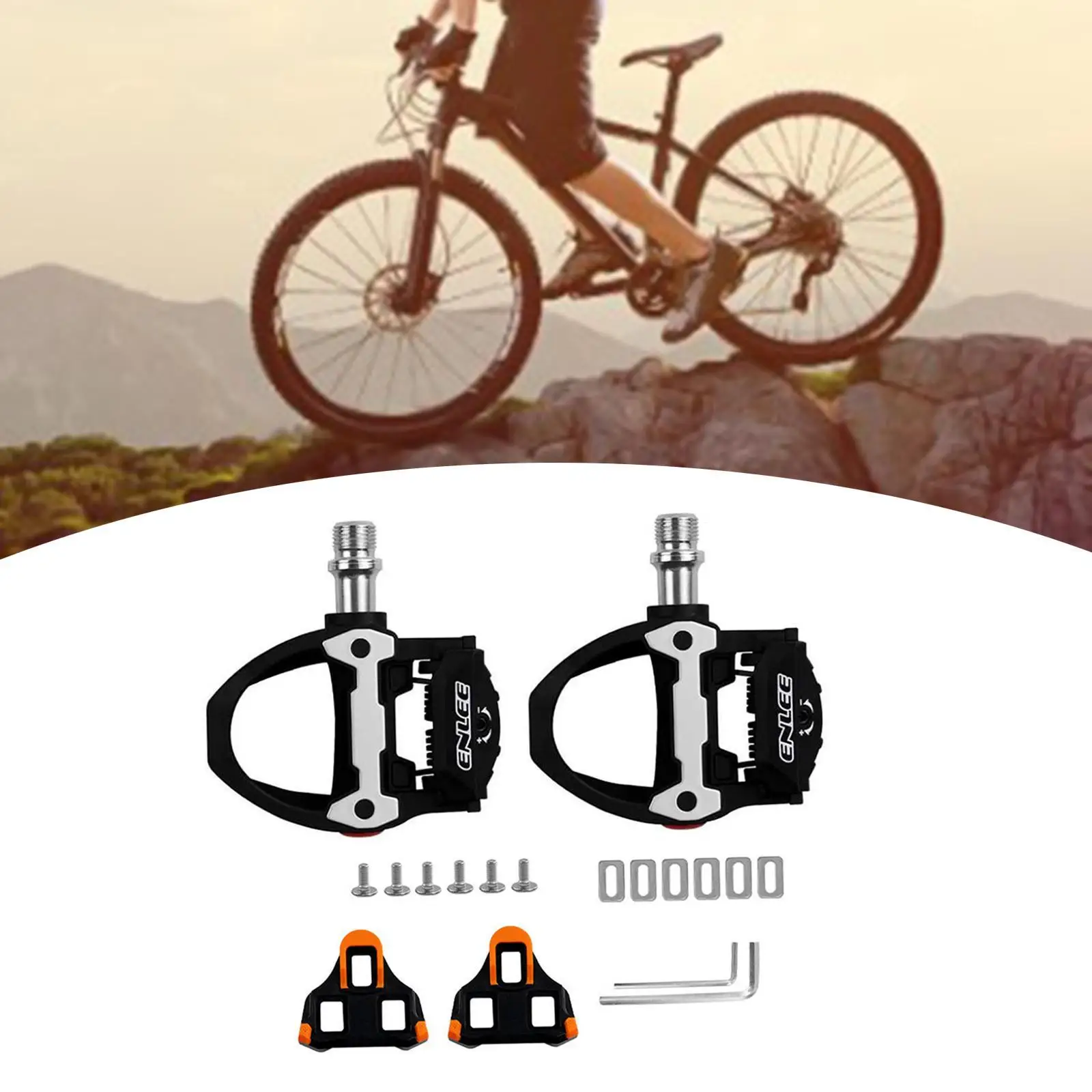 Bike Clipless Pedals Replacement Accessories Waterproof Road Bike Pedals with Cleats Bicycle Pedals for Touring Riding Equipment Bike Clipless Pedals Replacement Accessories Waterproof Road Bike Pedals with Cleats Bicycle Pedals for Touring Riding Equipment