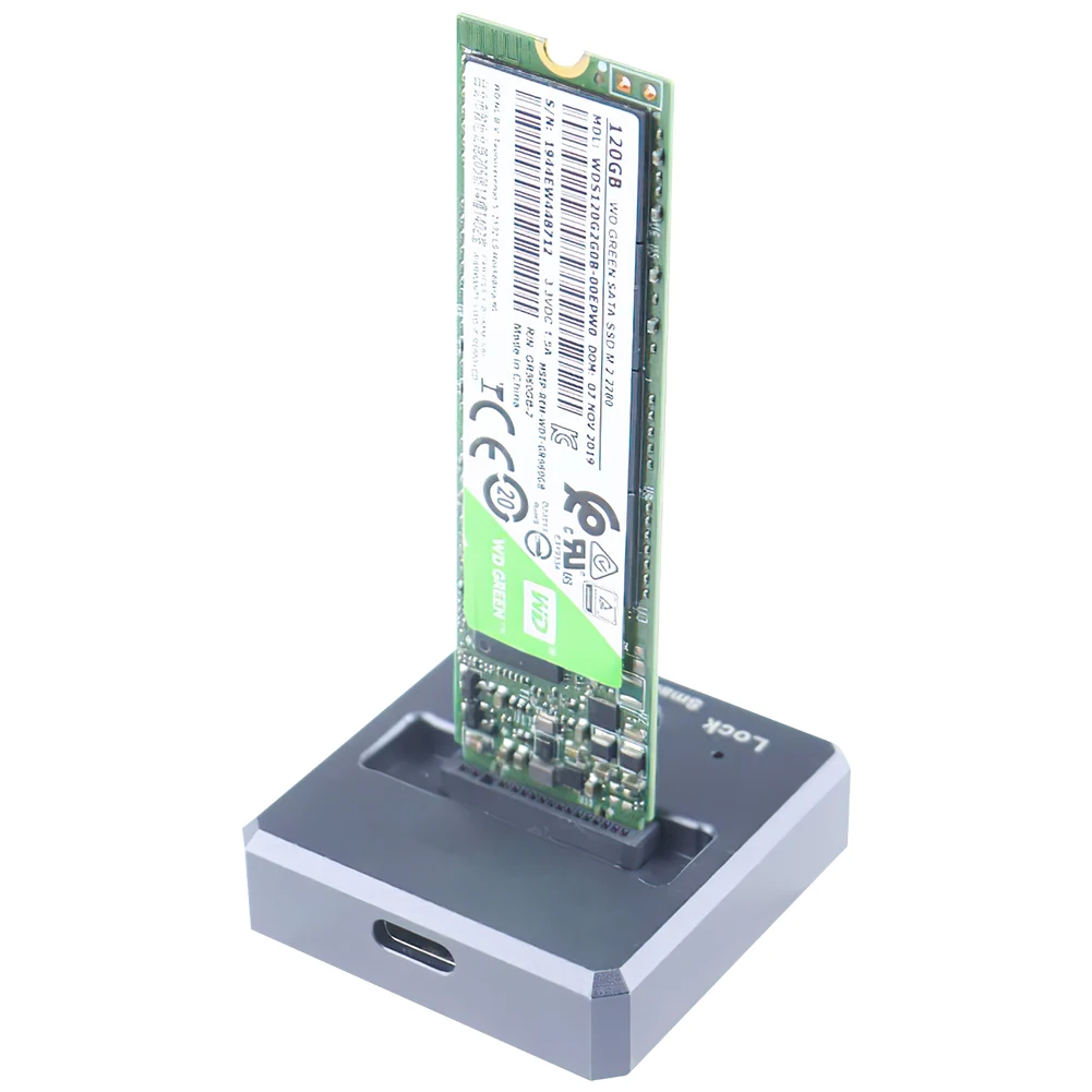 SSD 도킹 스테이션 캐디 박스 베이스 어댑터, 1000 MB/s M.2 NVME/SATA SSD 외부 인클로저, M 키 노트북용 휴대용 도킹 케이스