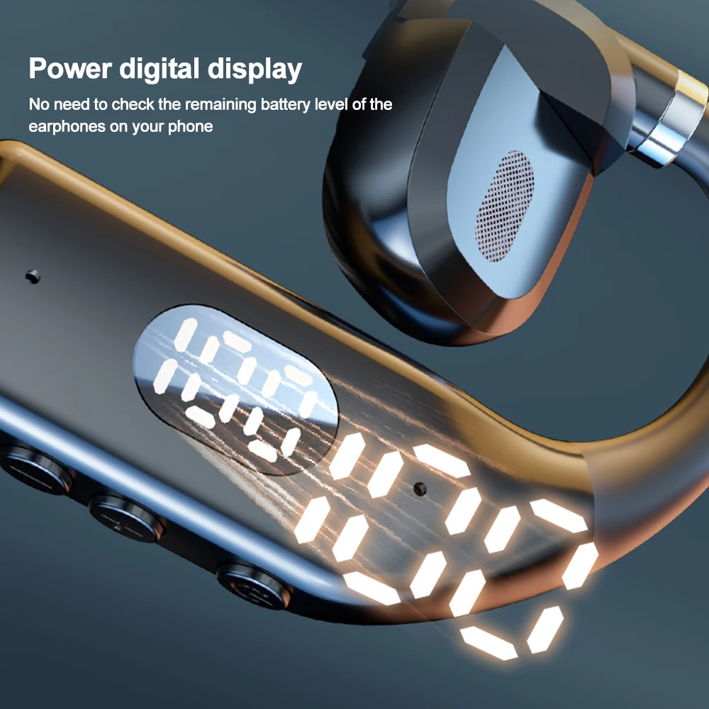 TWS Bluetooth 5.3 Earphone Ear Hook Wireless Headphone 360° Rotation Low Latency HiFi Headset Waterproof Noise Reduction Earbud 3