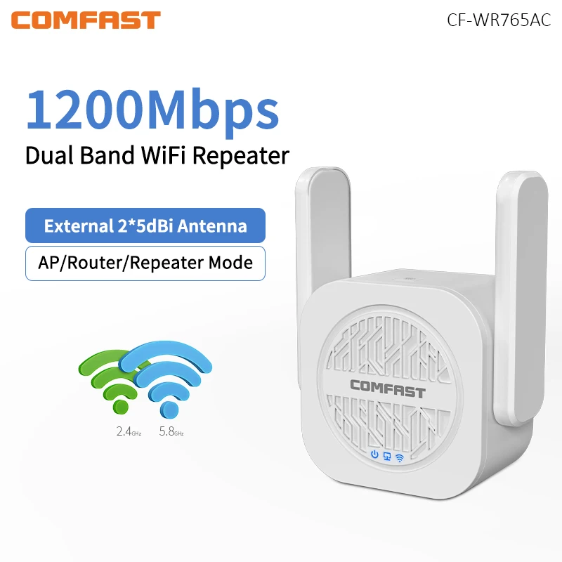 Ac1200 Ripetitore Wifi 1200Mbps Repetidor De Sin 2G 5G Home Wi Fi Estensore A Lungo Raggio Amplificatore Wifi Amplificatore 5Dbi Antenna Potente