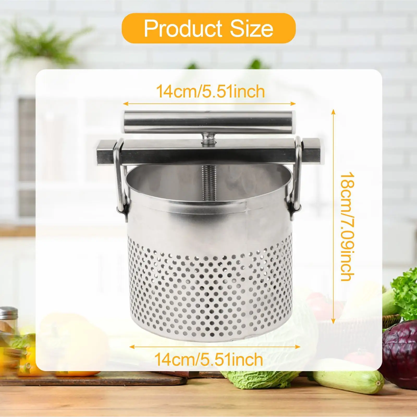 Vegetable Filling Squeezer Grape Fruit Juicing Multifunctional Lard Press Water Drainer for Commercial Kitchen Home Spinach