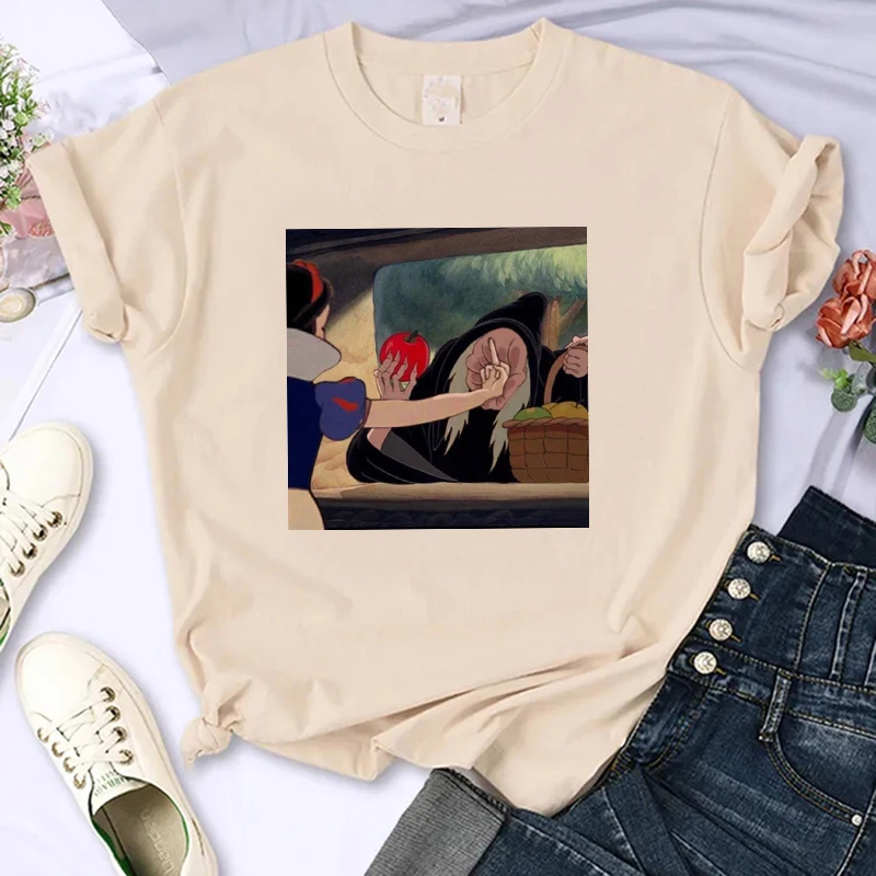 Streetwear Hip Hop Graphic Disney Princess T Shirt Women Harajuku 90s Cute T-shirt Funny Tshirt Female Clothes