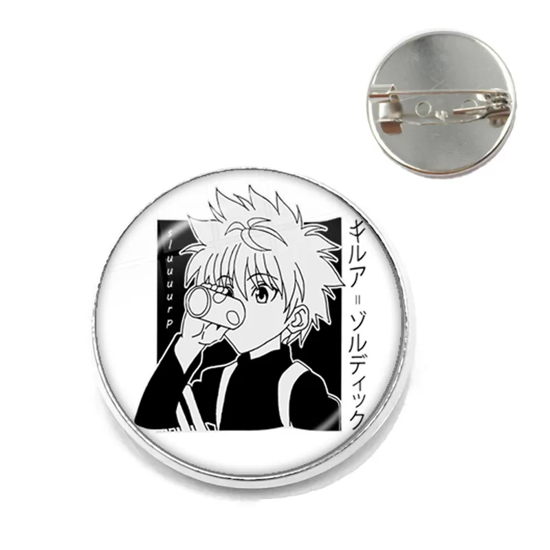 Anime Hunter x Hunter Hisoka Testing Glass Dome Pin Badge Cosplay Kurapika Killua Zoldyck GON·FREECSS Number Brooch Gift