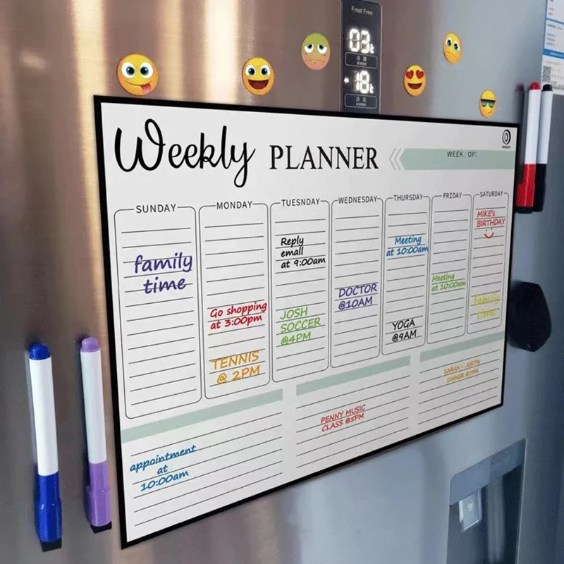 Monthly Weekly Planner Calendar Table Dry Erase Whiteboard Blackboard Fridge Sticker