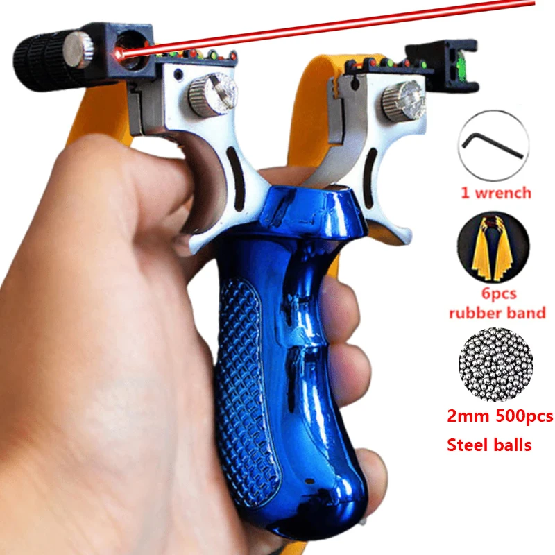 

Powerful Hunting Laser Slingshot Rubber Band Steel Ball Novice Package Outdoor Competition Sports Parent-child Interaction