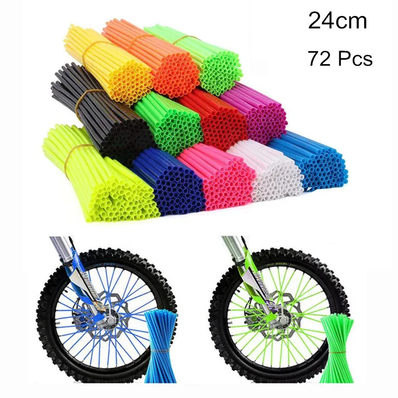 

72 Pcs Universal Motocross Motorcycle Dirt Bike Enduro Wheel Rim Spoke Shrouds Skins Covers Moto For KTM HONDA YAMAHA KAWASAKI