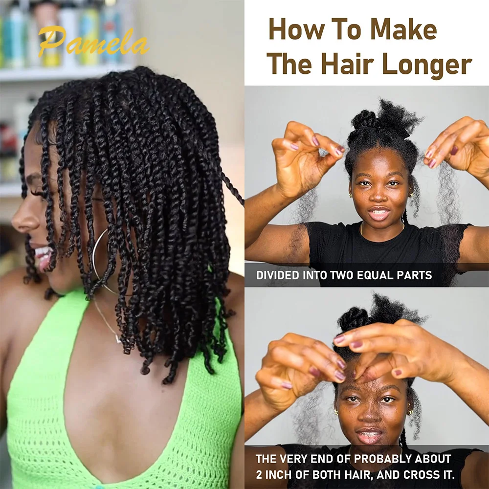 Afro Kinkys Bulk Human Hair 100% Real Human Hair for Mini Twist Braiding Loc Extensions & Crochet Kinky Curly Hair Bundles