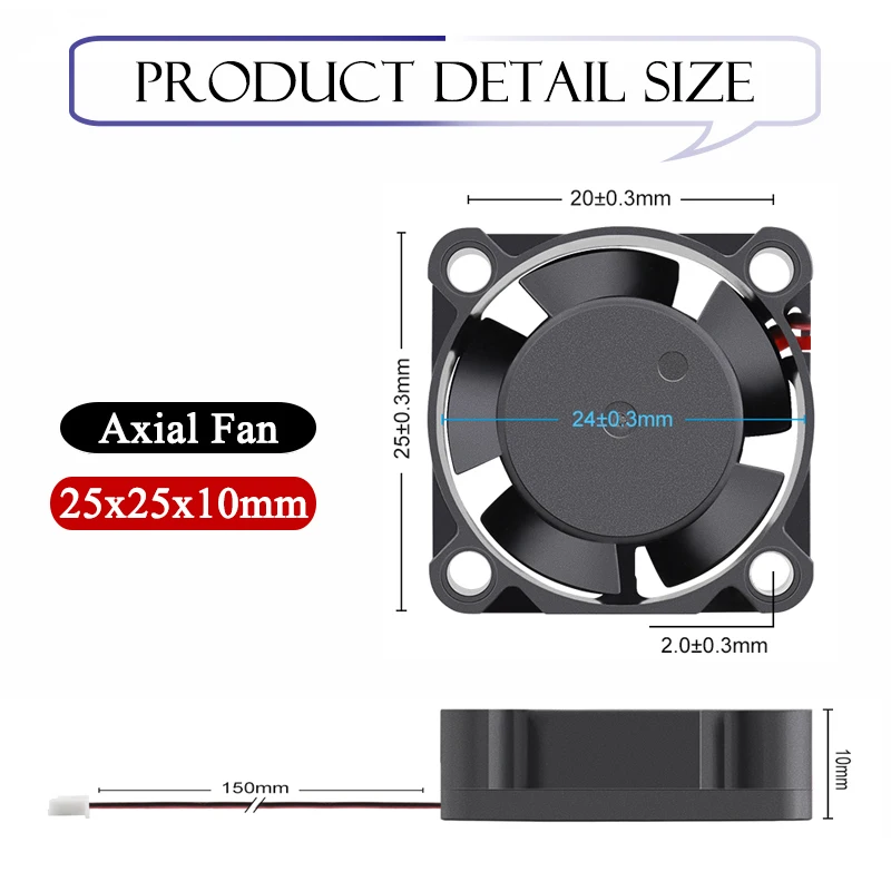 sem Escova Peça para Impressora 3d Pcs dc 5v 12v 24v 25x25x10 mm 2510 Manga Bola Dupla Radiador - Imagem 4