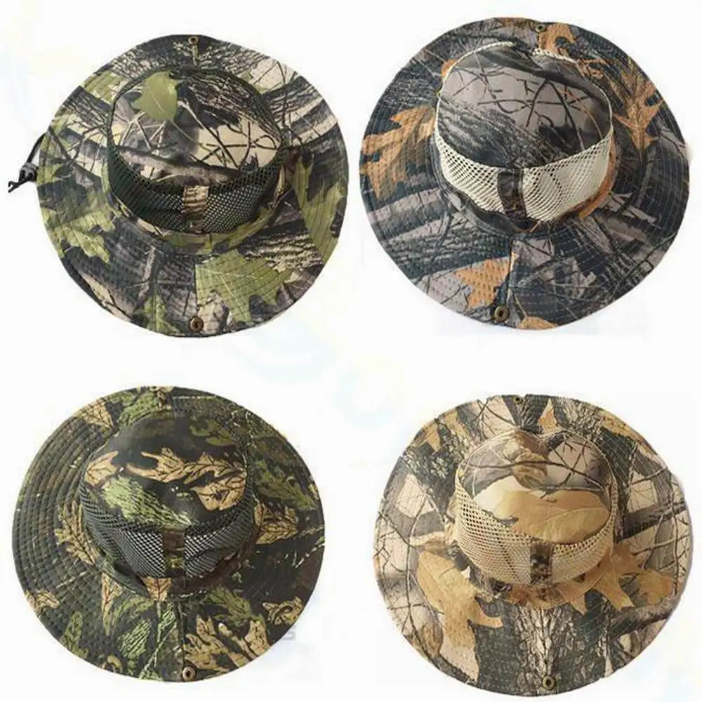 Camouflage Tactical Cap Military Boonie Hat US Army Caps Camo Men Outdoor Sports Sun Bucket Cap Fishing Hiking Hunting Hats