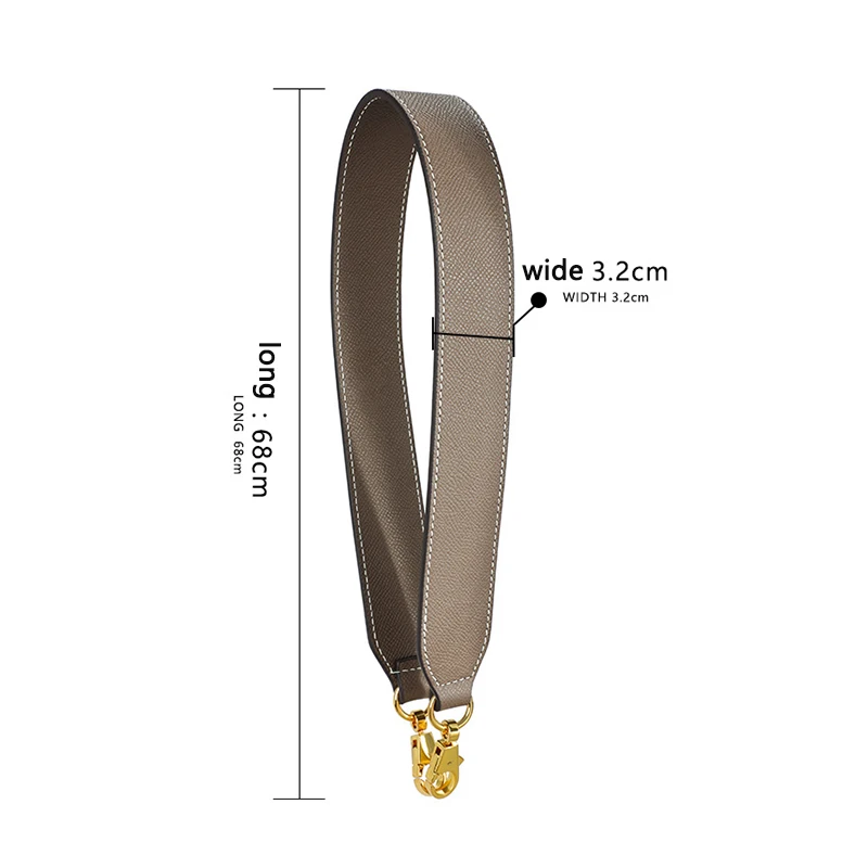 3.8cm Wide Handles Strap 68cm Genuine Leather Handbags Strap Purse Solid Straps Belt Accessories Shoulder Bags Belt Replacement