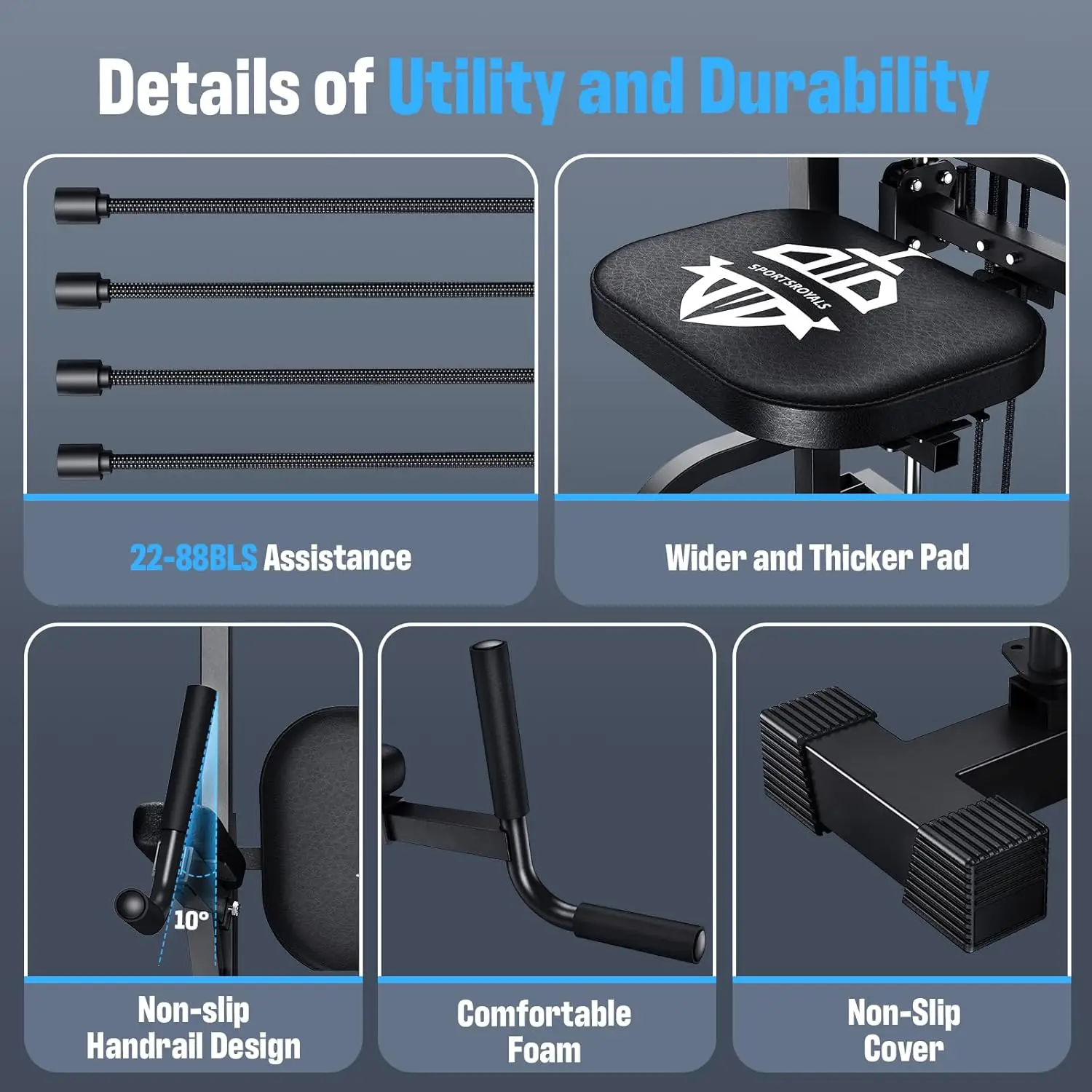 Assistive Trainer Multi-Function Home Gym Strength Training Fitness Equipment 440LBS 6