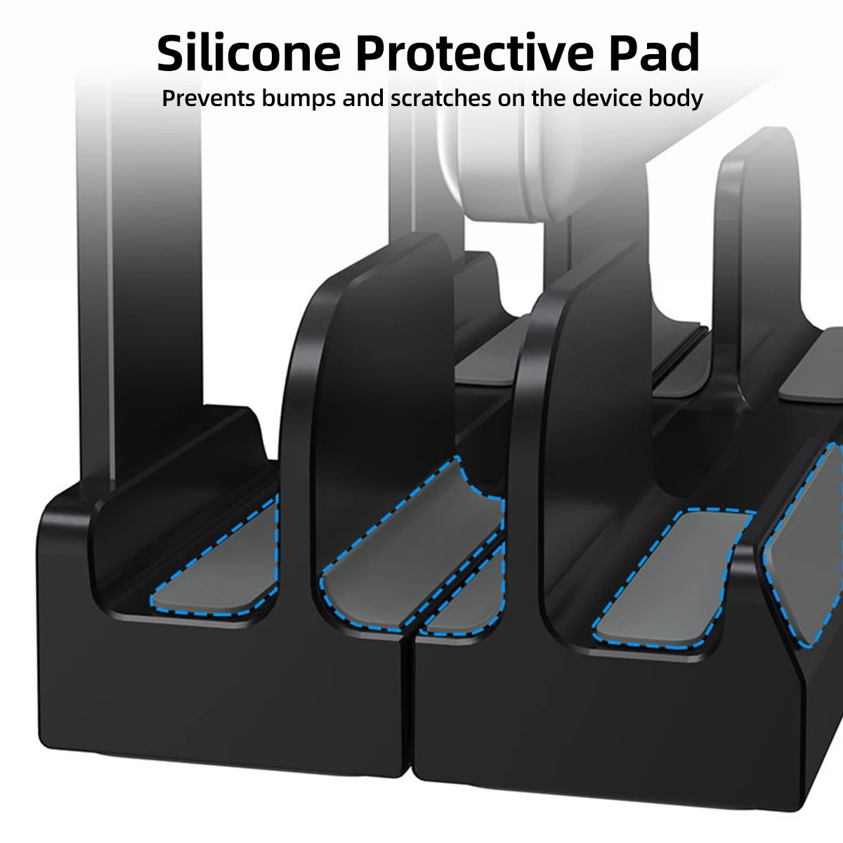 ?   3 in 1 수직형 노트북 스탠드 트리플 슬롯 헤비 듀티 홀더 (맥북 프로/에어 13-16인치, 아이패드, 태블릿, 휴대폰, 데스크 스토리지 랙)