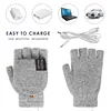 USB Heating Gloves Double-Sided Heating Gloves Outdoor Warmer Gloves Washable Rechargable MittensThermal Fingerless Hand Gloves 1