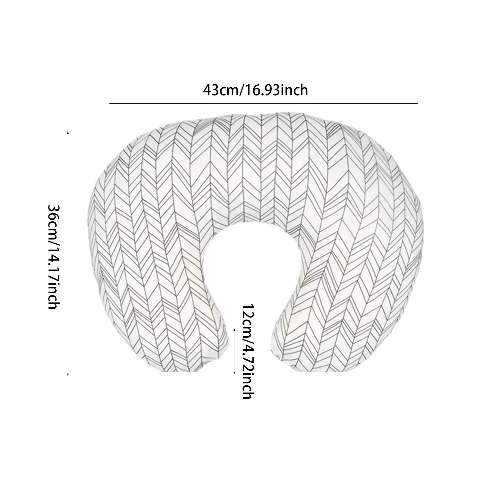2x Baby Feeding Pillow Cover Comfortable Washable Spare Feeding Cushion Cover for Breastfeeding Nursing Gift Baby Shower Infant