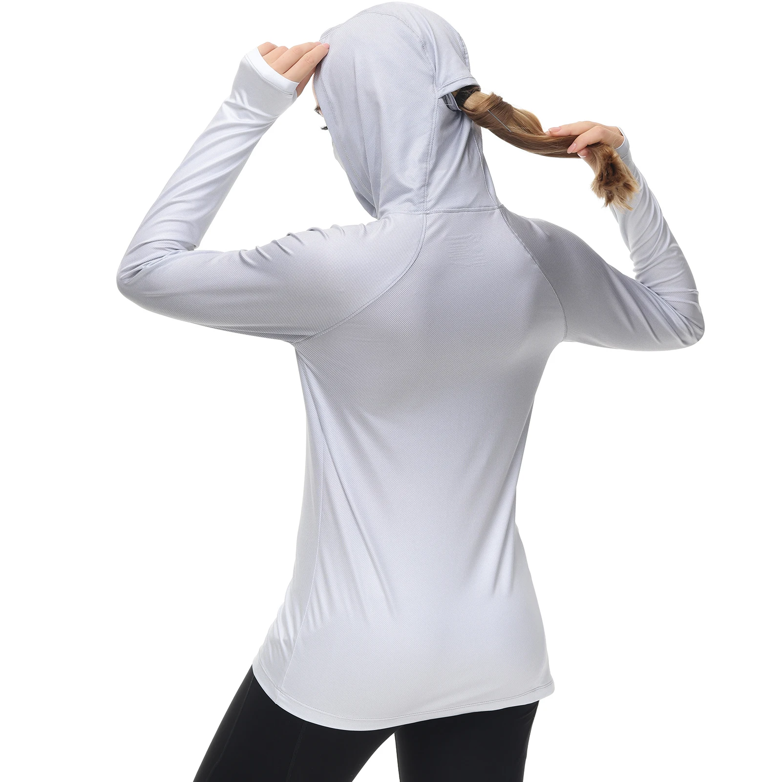 Bassdash Women Fishing Hoodie UPF 50+ Shirt With Face Mask Thumb Holes  Hiking Biking Casual Wear Keep Dry Breathable FS23W