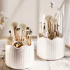360 Degree Rotating Makeup Brush Holder Cosmetics Organizer With Lid for Vanity Multi-Functional Pen Holder Lipstick Storage Box 1