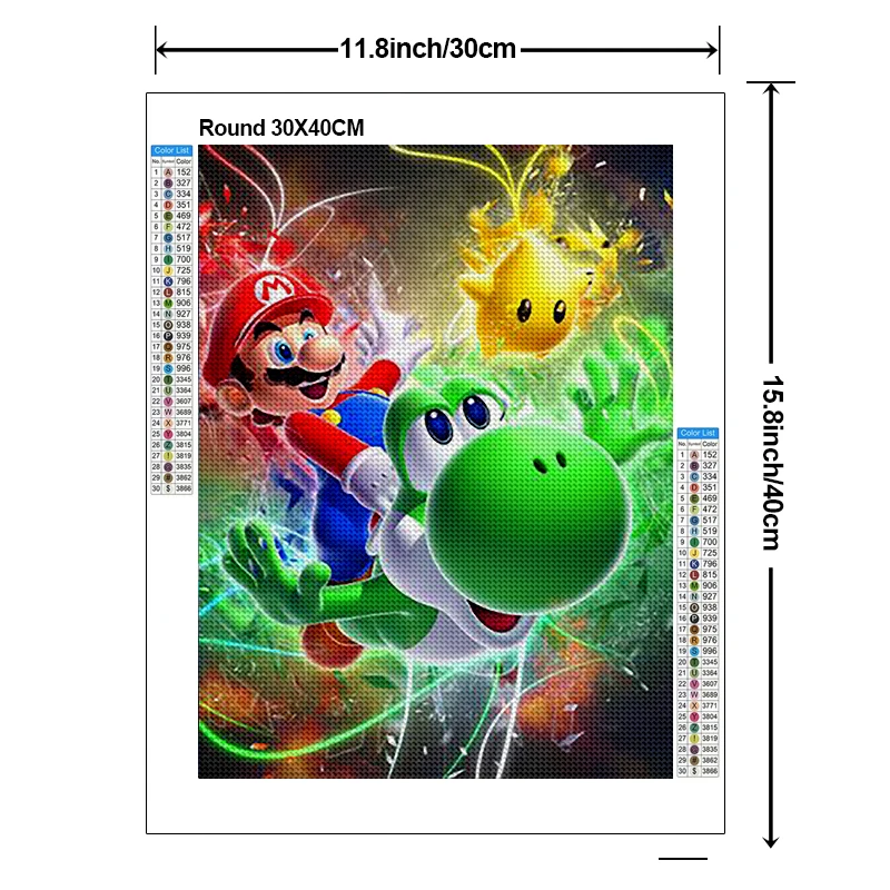 Mario 30*30cm full round drill diamond painting