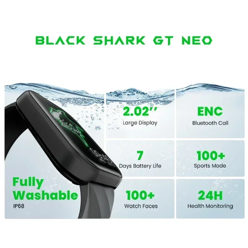 black shark gt neo スマートウォッチ　ブラックシャーク　銀色 グローバルバージョン Black Shark GT Neo スマートウォッチ 2.02