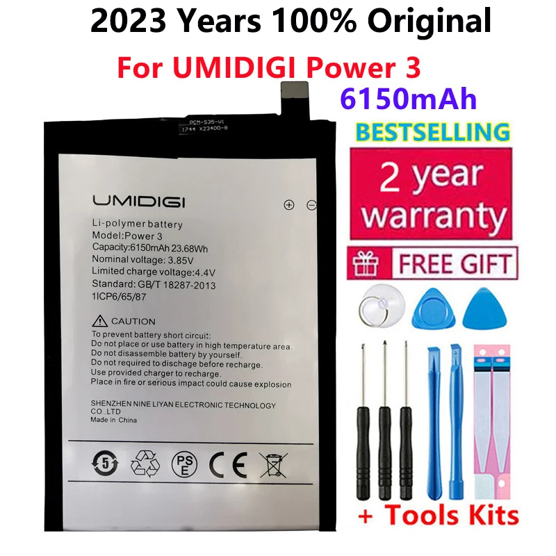 

2022 Years New 100% Original 6150mAh Replacement Battery For UMI Umidigi Power 3 High Quality Batteries Bateria+ Tools In Stock