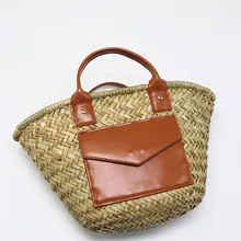 

Designer Straw Bags for Women 2022 Bohemian Wicker Woven Rattan Basket Bag Women Handbag Travel Beach Shoulder Crossbody Bag New