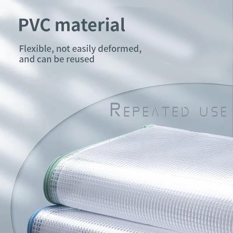 지퍼 메쉬 가방 A4/A5 지퍼 메쉬 가방 정리를위한 플라스틱 지퍼 가방 방수 투명 여행 가방 사무용품 문서