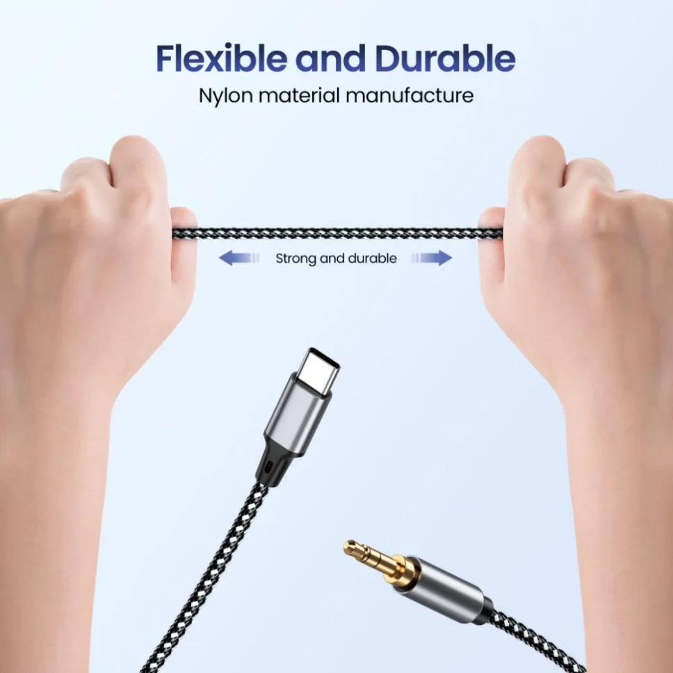USB C to 3.5mm Audio Adapter Cable for Headphones and Speakers
