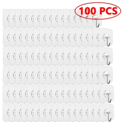 30 Transparent Heavy - Duty Self - Adhesive Wall Hooks (100 PCS)