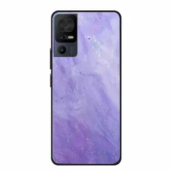Elegant Marble TPU Soft Silicone Back Cover - Colorful Mica Painted Protective Case for TCL 40 SE (M03.CH.65)