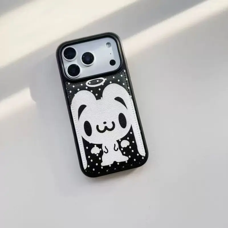 Angel Rabbit Leather Patterned Anti-Drop Phone Case