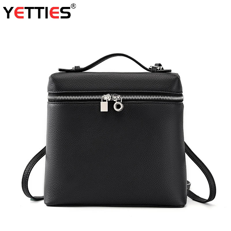 

Women's leather backpack fashionable small backpack cowhide handbag casual mini backpack single shoulder Lady's bag commute bag