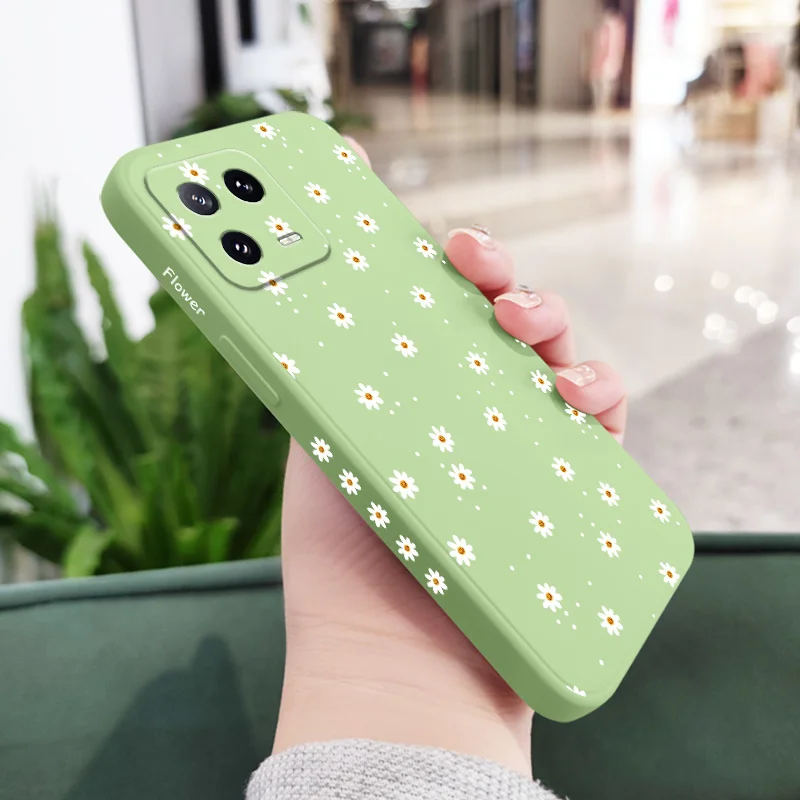 Floral Daisies Liquid Silicone Phone Case Cover