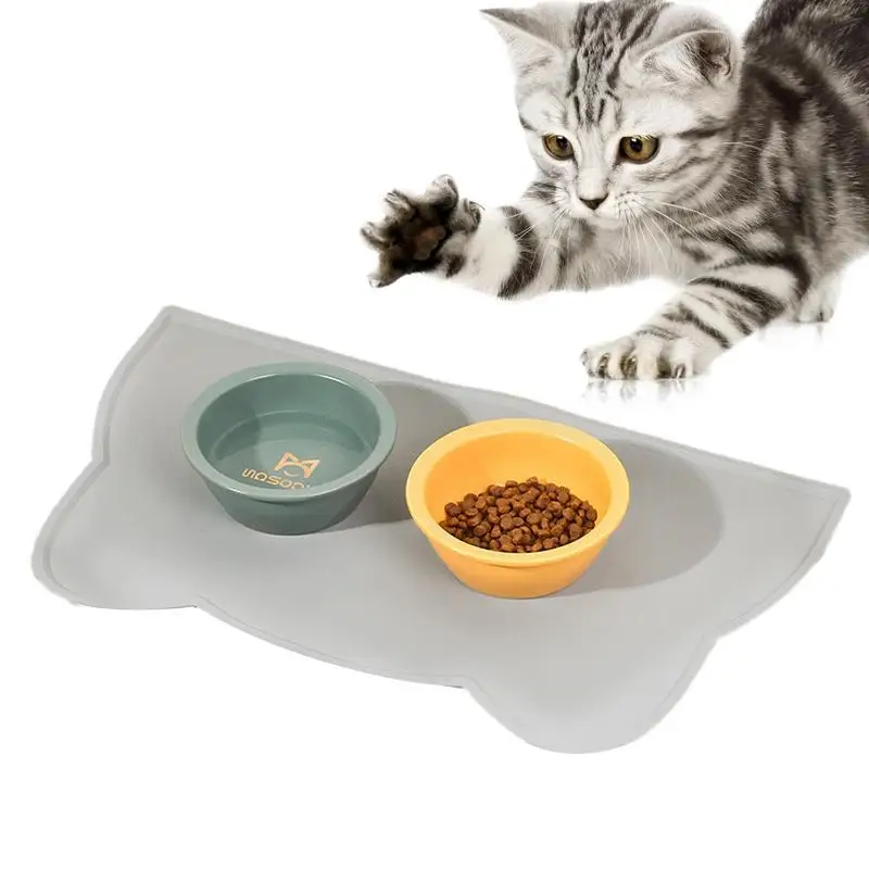 

Silicone Pet Food Mat Waterproof Non-slip Pet Mat Pet Bowl Drinking Met Dog Feeding Mat Easy To Clean Food Mat Anti-Slip