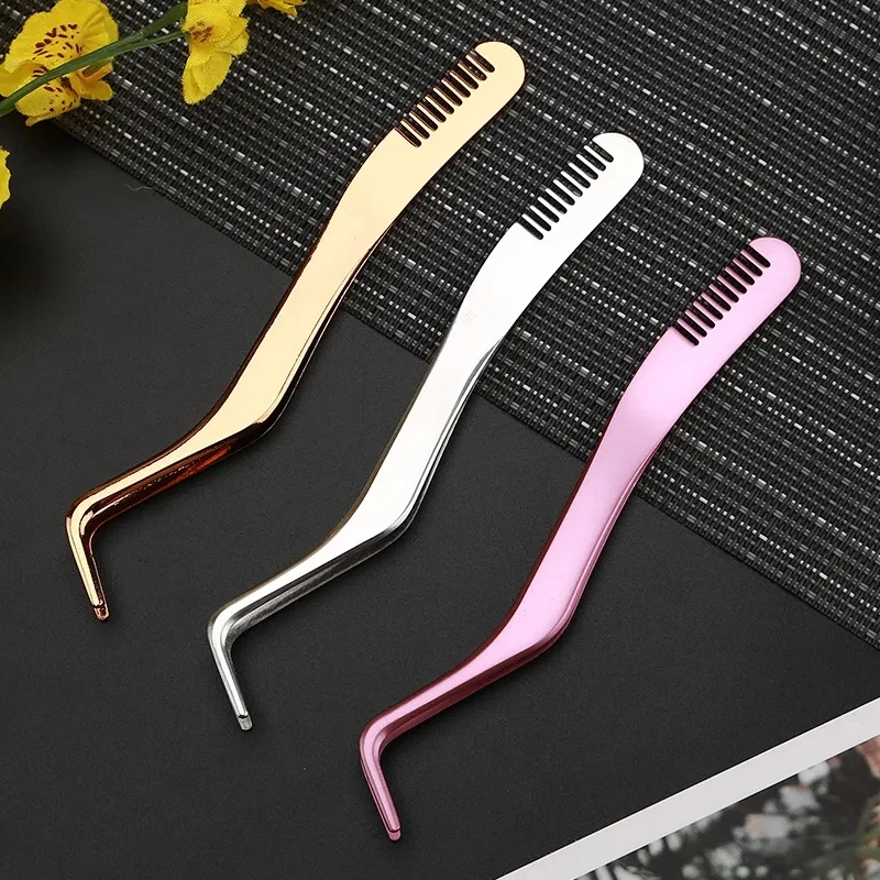 Eyelash Tweezers 1pcs Stainless Steel Non-Magnetic Anti-Static Professional