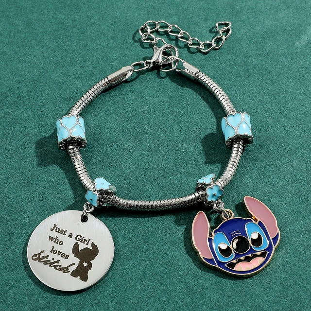 Disney-Bracelet à breloques CAN o et Stitch pour femme, bijoux