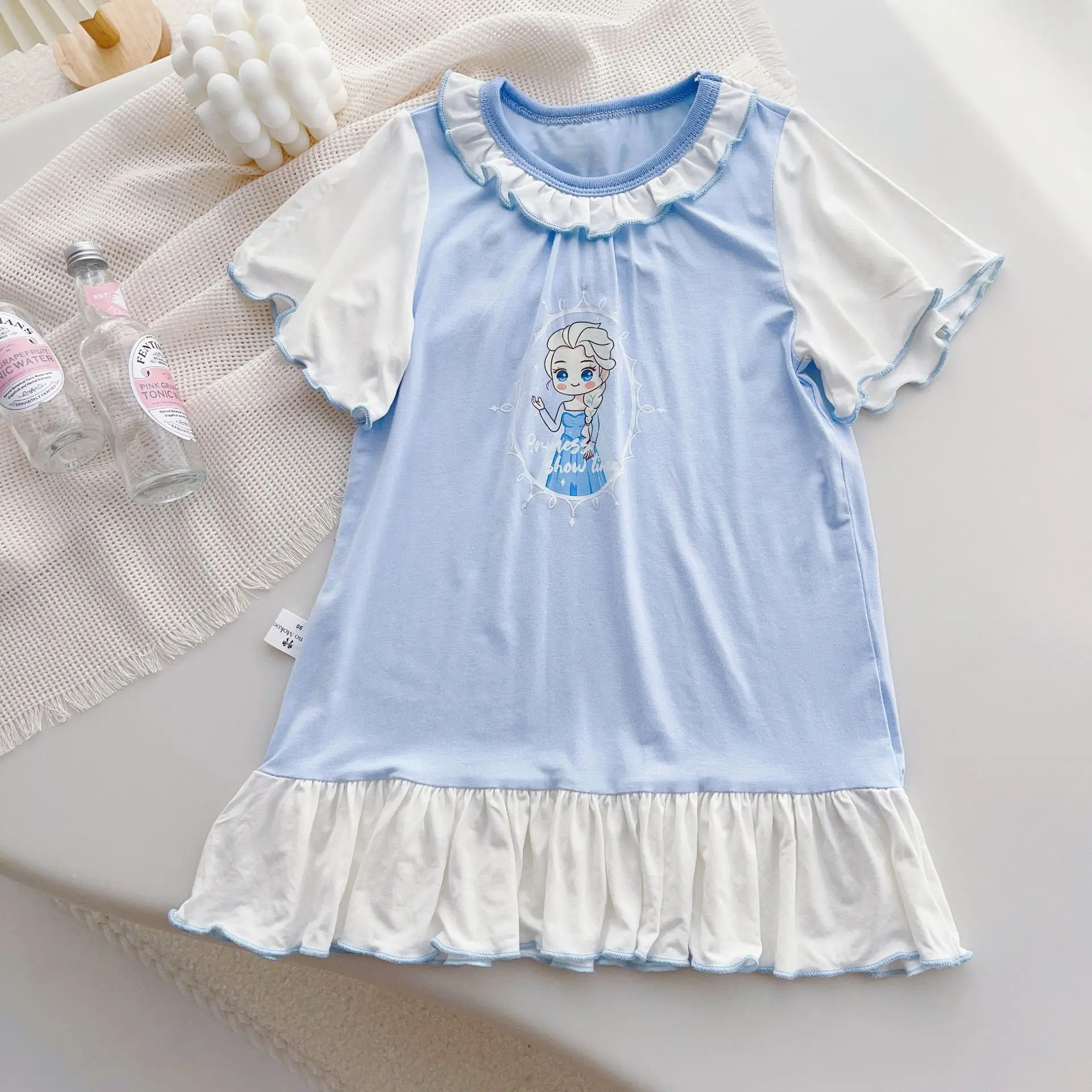 Kids Nightgowns Girls Nightgowns Modal Girls Princess Nightwear Girls Home Dress Pajamas for Children Pajama Girl Sleeping Vest Sleepwear Robe Children's Mother
