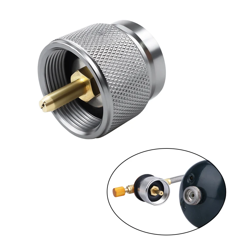 Adaptador de tanque de propano para estufa de Gas, cilindro de cabezal de conversión de quemador de Gas estándar Coleman, equipo de Camping